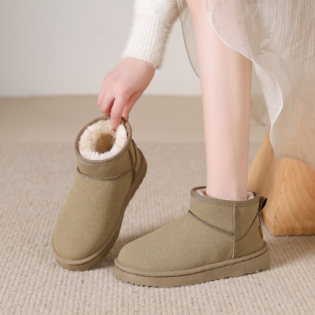 Sophie - Women's Ankle Boots with Faux Fur Lining and Cushioned Sole