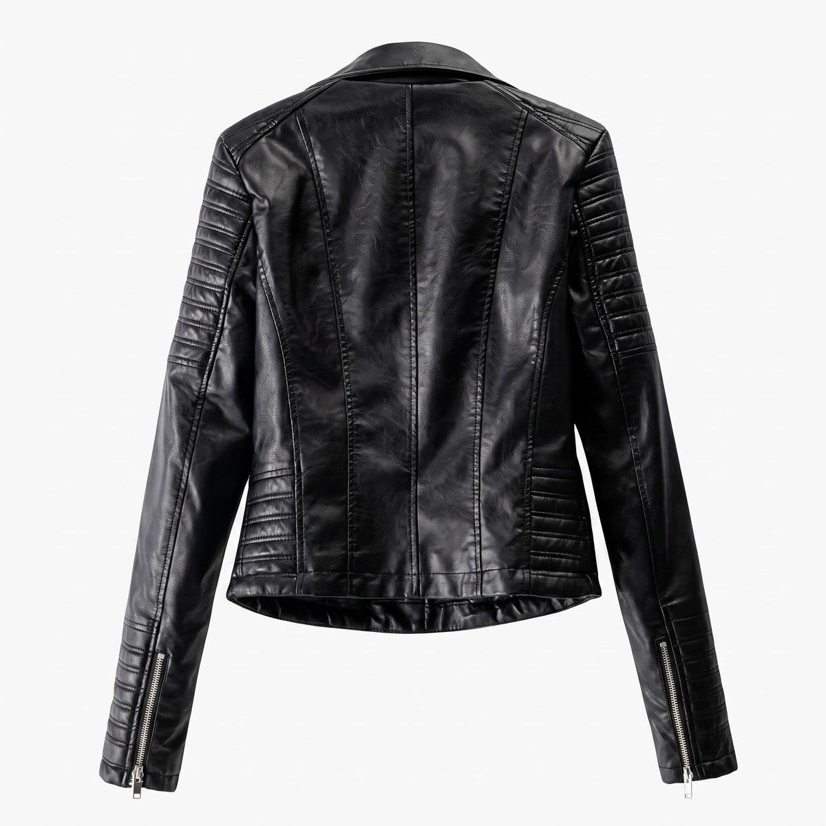 Sophie - Women's Biker Jacket with Quilted Shoulder Detail