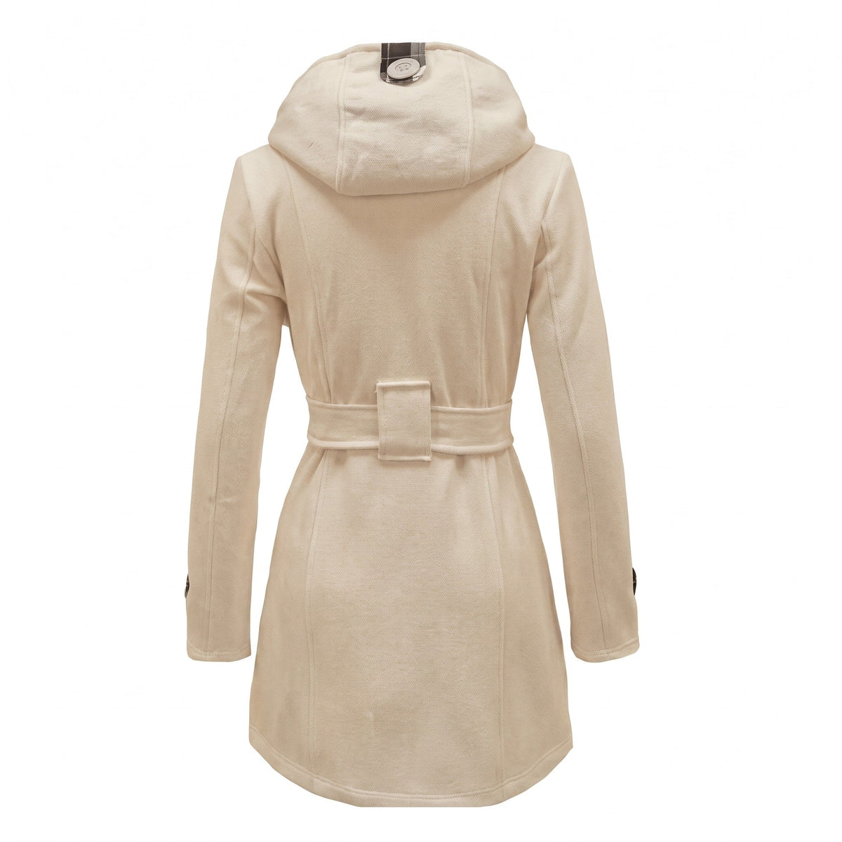 Sophie - Women's Double-Breasted Hooded Wool Coat with Belted Waist