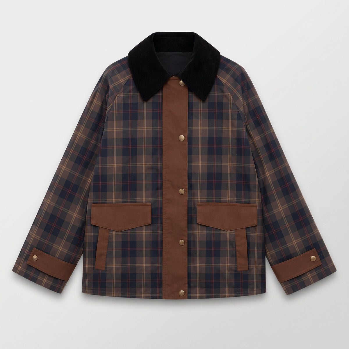 Sophie - Women's Plaid Jacket with Contrast Collar