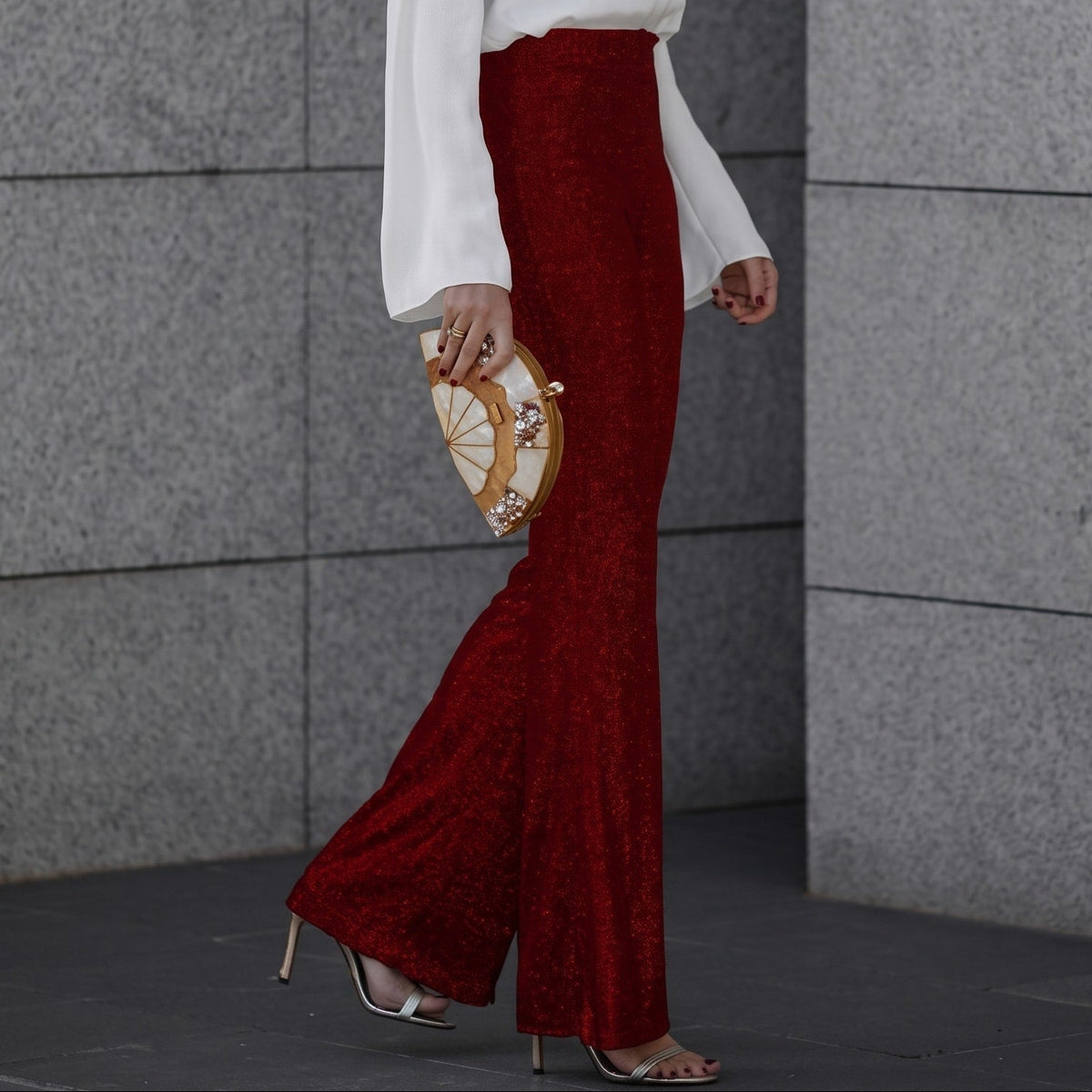 Sophie – Women’s High-Waisted Sequin Flare Pants