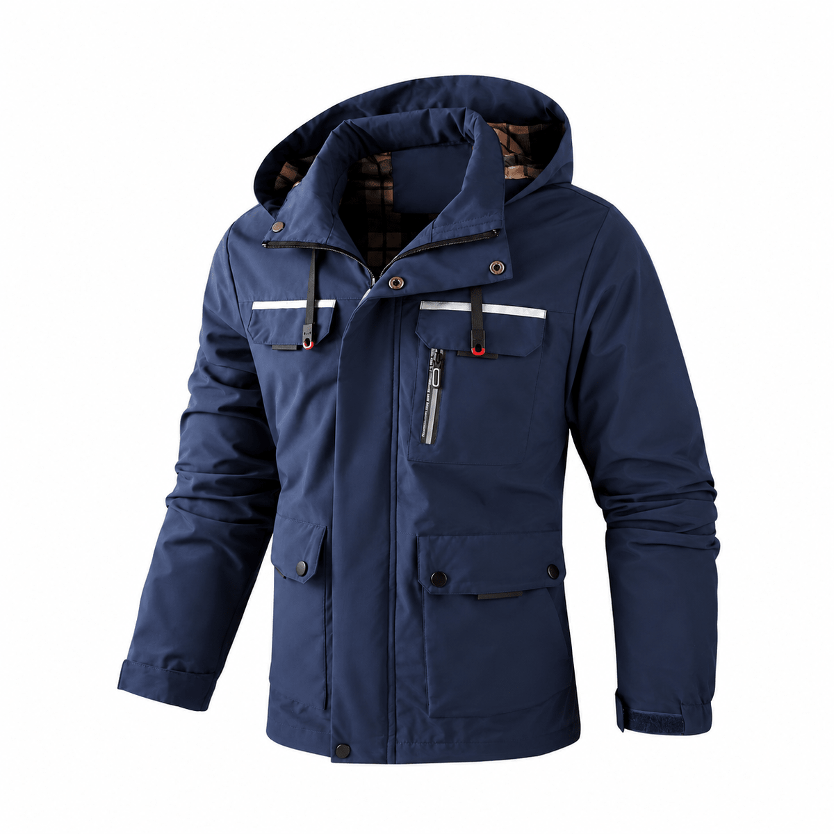 William - Men's Hooded Multi-Pocket Parka Jacket with Adjustable Drawcord Hem