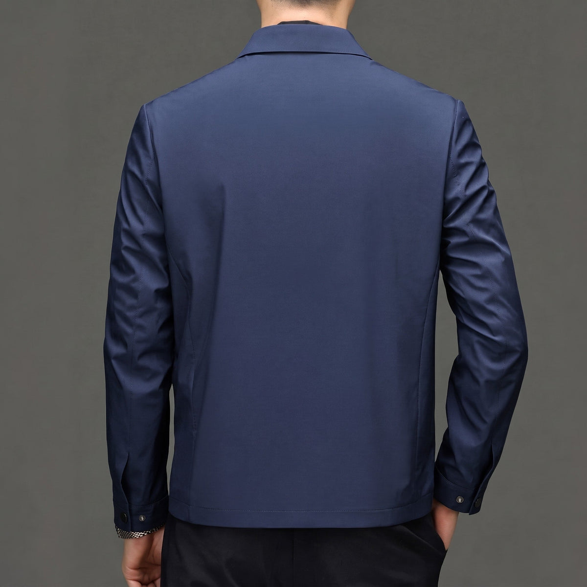 William - Men's Transitional Point Collar Zip-Up Jacket with Concealed Zipper